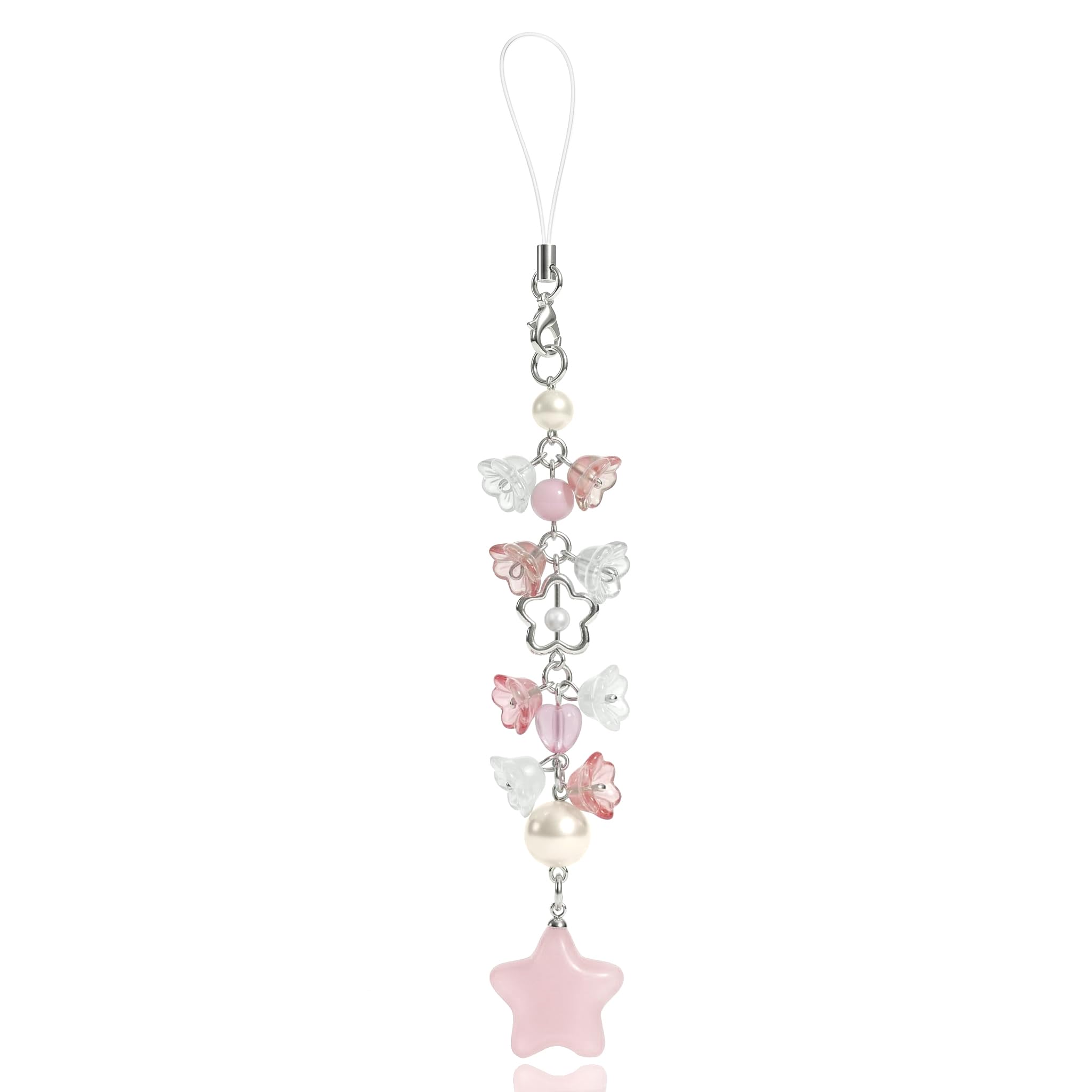 Y2K Pink Phone Cute Phone Charm - Strawberry Star Heart Charms, Camera Bag Pendants Decor for Women