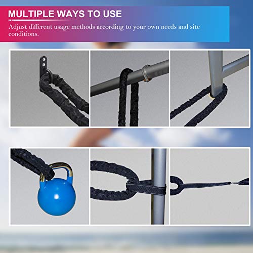 Hokyzam 30FT Battle Rope Workout Equipment Exercise Rope Training Rope Heavy Weighted Rope 2 Inch Diameter Workout Battle Rope with Protective Cover Exercise Equipment Core Strength Training