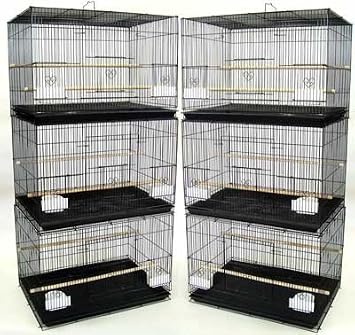 212 Main Lot of Six Small Bird Breeding Cages in Black