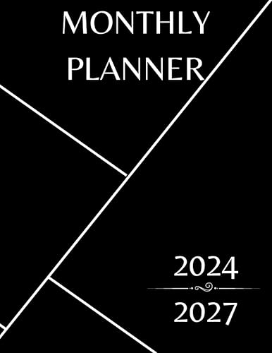 2024-2027 Monthly Planner 4 years 48 Months Planner,January 2024 to December 2027, 4-Year Calendar & Monthly Planner- 8.5x11 inches, Theme Black