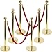 3-Foot Polished Ball Top Stanchions 6-Pack | Includes 4.5-Foot Red Velvet Rope (Gold)