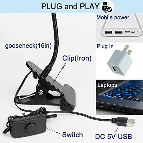 UV LED Black Light Clamp Light with USB, Upgraded 5W 395nm Portable Gooseneck Lamp with Clip for Gel Nail, Pet Urine Detection, UV Glue Curing, Blacklight Posters, Fluorescent Paint, Resin Art by CICINY - Image 3