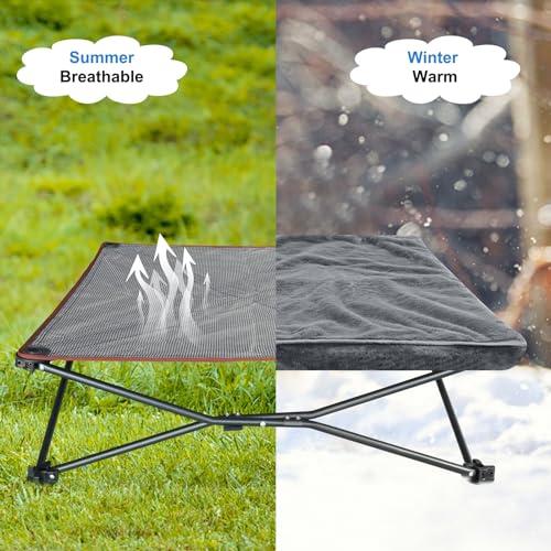 unp-Outdoor-Dog-Bed-Portable-Elevated-Camping-Dog-Cot-for-Indoor-Courtyard-Travel-Breathable-Textilene-Mesh-Comfortable-with-Removable-Washable-Cover-Grey-L-PRO unp Outdoor Dog Bed Portable Elevated Camping Dog Cot for Indoor Courtyard Travel Breathable Textilene Mesh Comfortable with Removable Washable Cover Grey L PRO