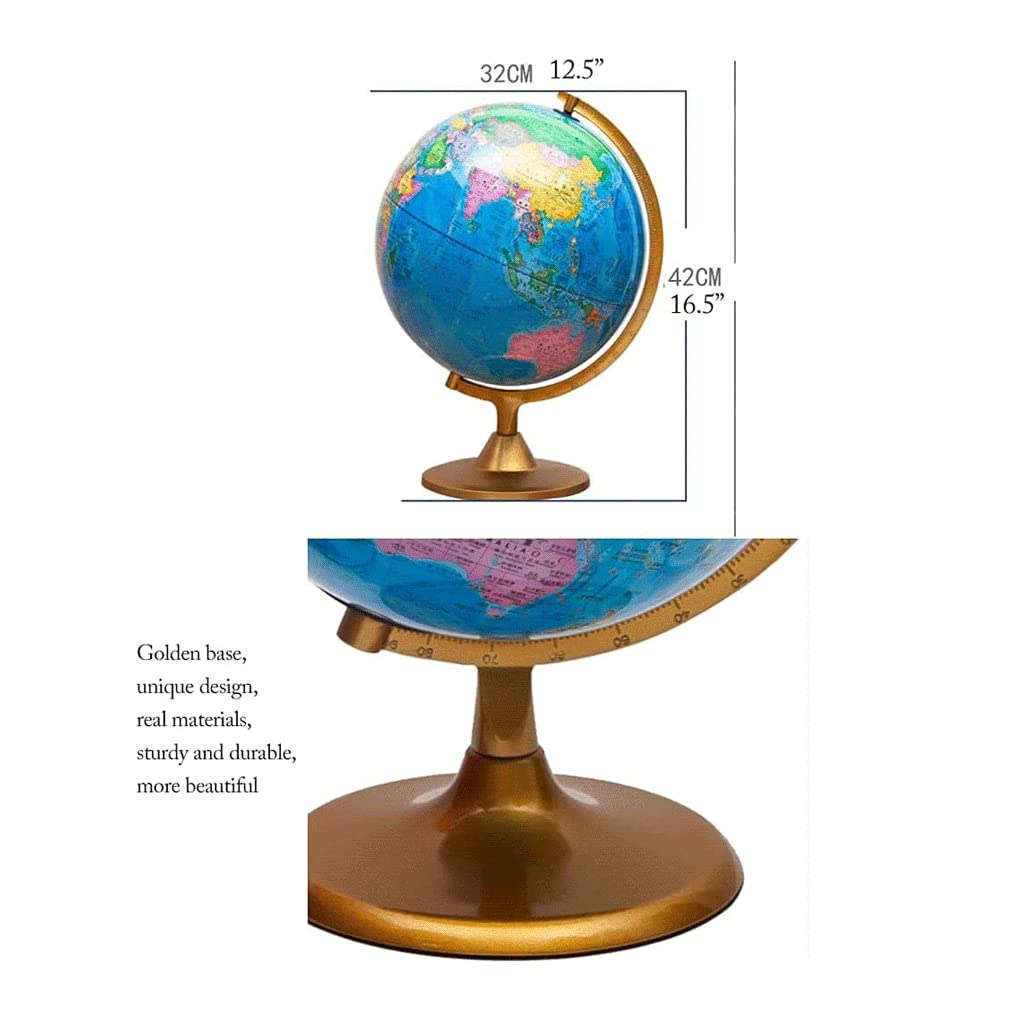 globus Constellation Creatieve Wereldbol 2 In 1 Roestvrijstalen Stand Globe Leren Politieke Kaart Educatieve Globe 12.5 Inch jasne