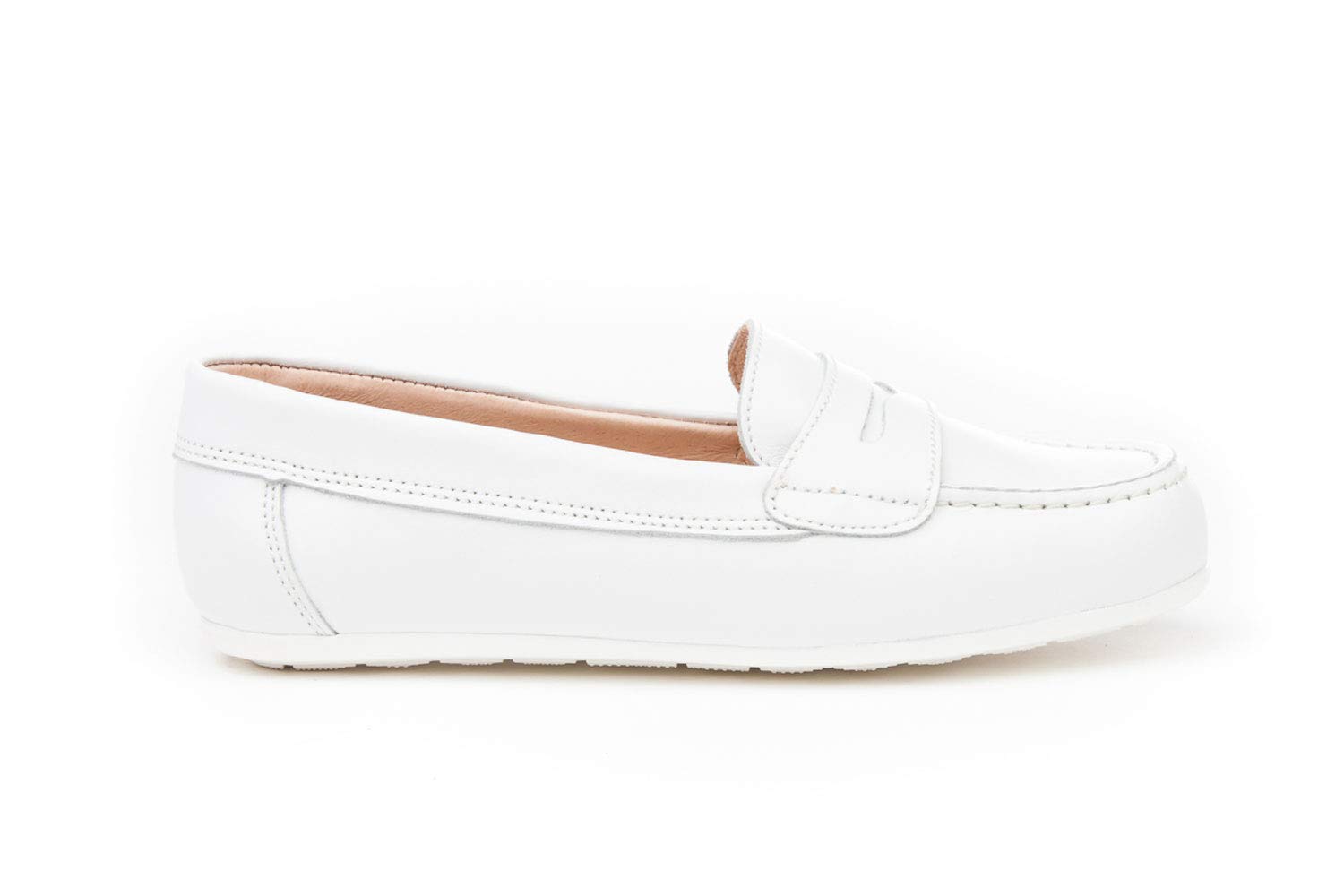 . Nautiques en cuir fabriqués en Espagne. Disponible de la taille 27 à la taille 34 - Mon petit modèle 352I de couleur blanche. - Blanc - blanc, 28 EU EU