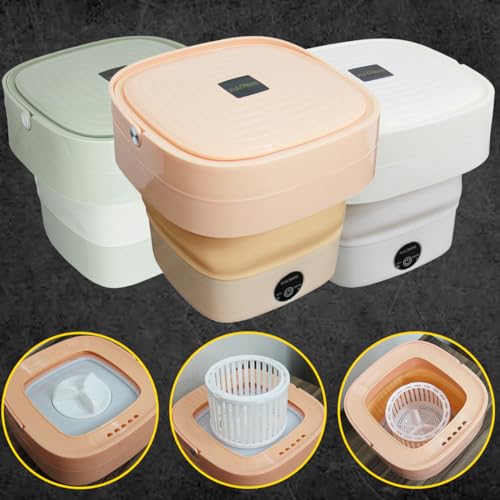 Mini Máquina Lavar Roupas Balde Lavadora Dobrável Portátil (Branco)