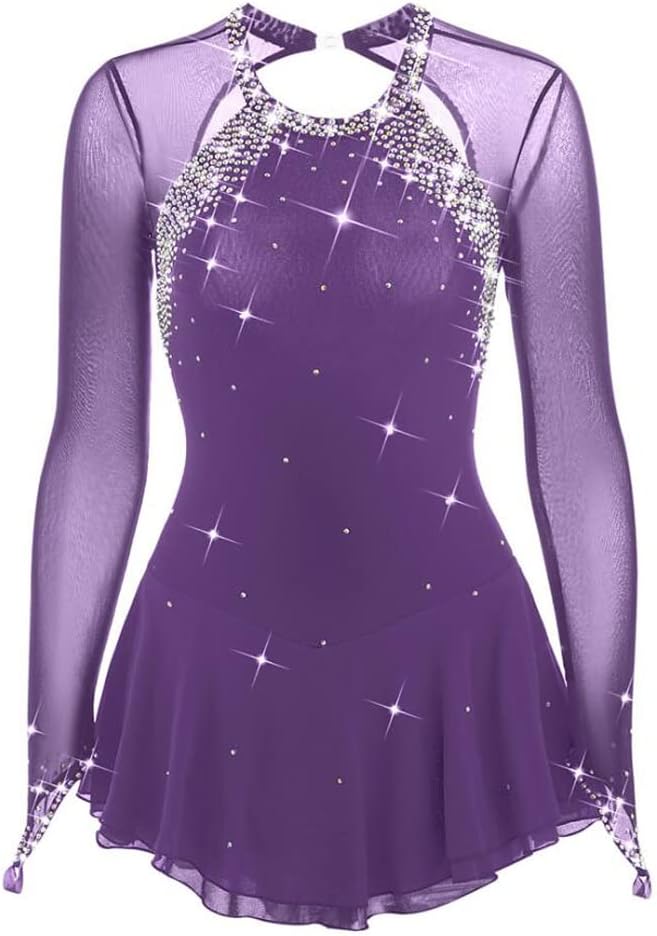 Classic Figure Skating Dress Professional Competition Suit Long Sleeve Ice Dance Gymnastics Performance Costume