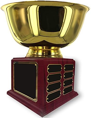 SHOP AWARDS AND GIFTS Customizable 10 Inch Diameter Gold Polish Paul Revere Trophy Bowl with 16 Name Plates, Includes Personalization