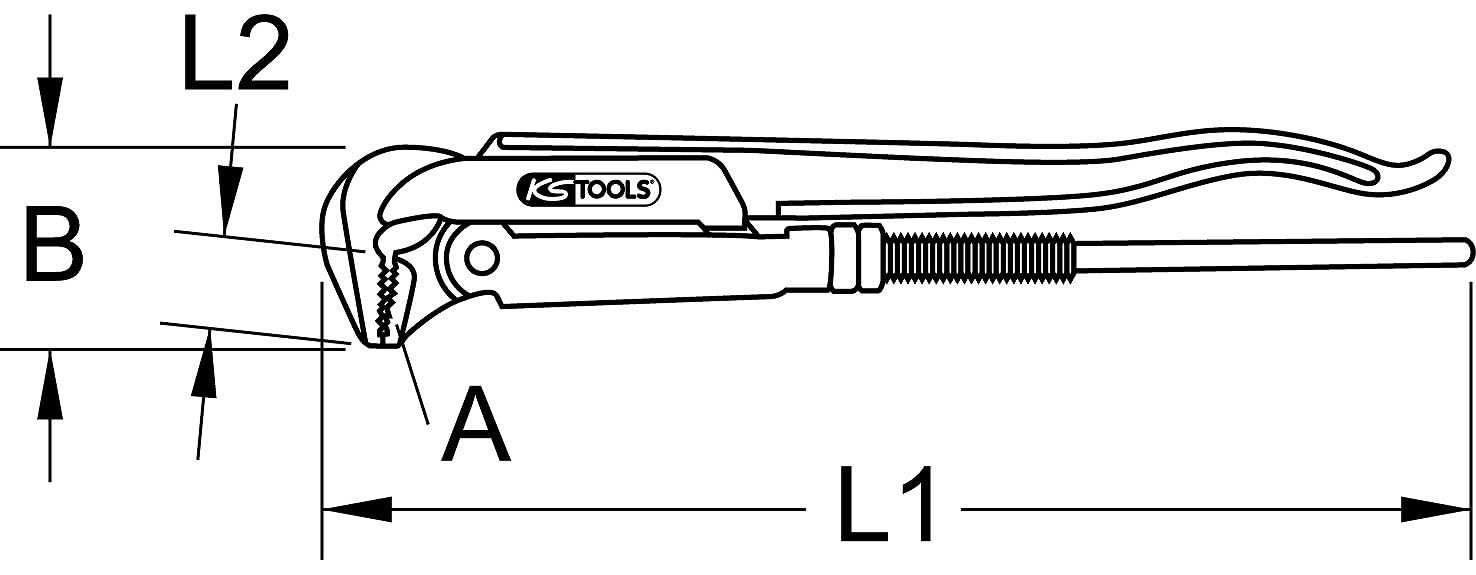 KS Tools 111.2000 Clé serrage suédoise 90° 2"