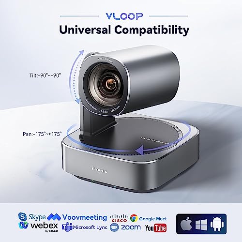 Tenveo 4K PTZ Streaming Camera con Zoom Ottico 12X...