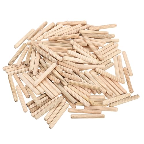 sourcing map Lot de 150 goupilles cannelées en bois de 6,35 mm x 4,5 cm pour travaux manuels, projets de bricolage