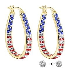Gold American Flag Earrings