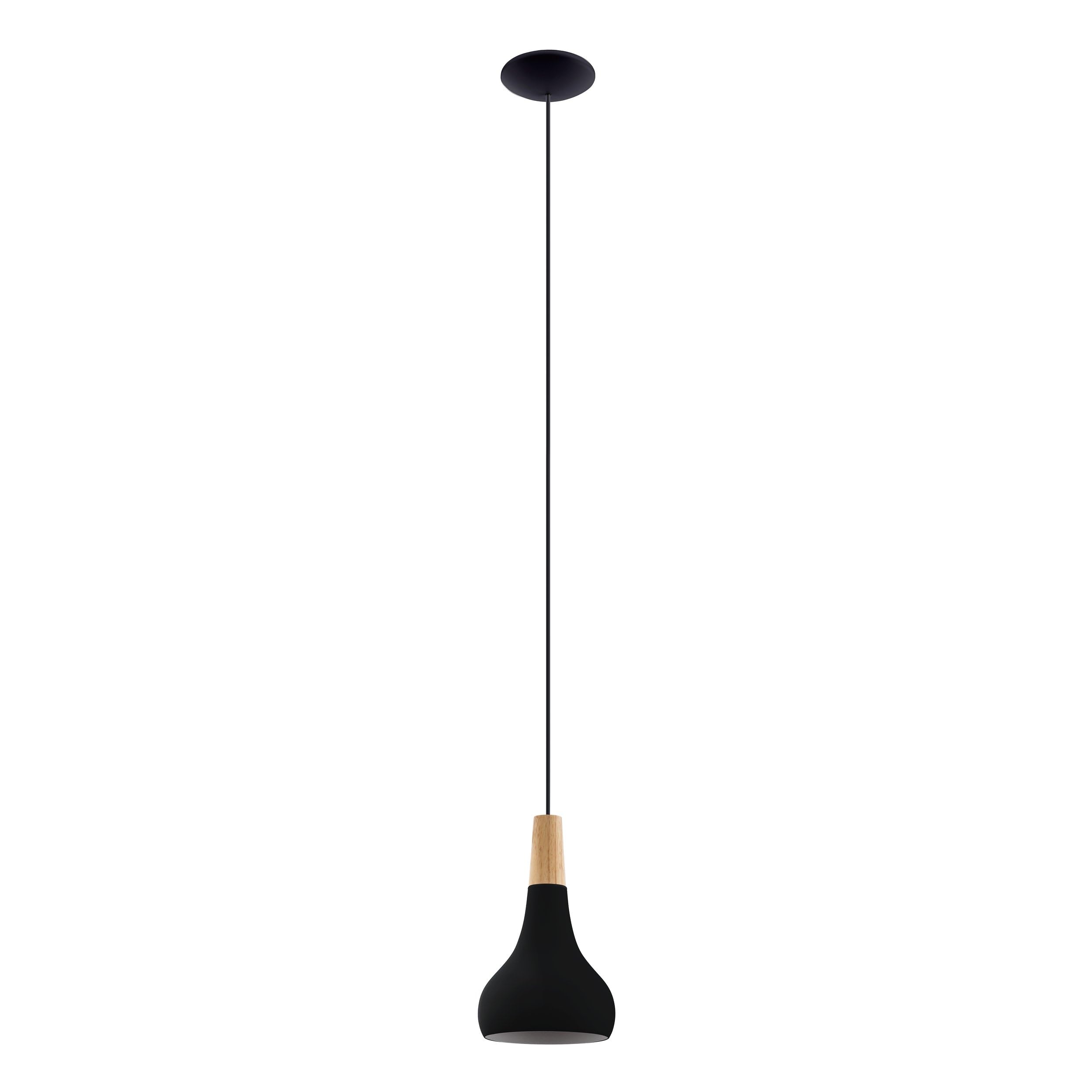 Eglo Unisex Black Sabinar Ip20 Steel 180Mm Modern Pendant Light In