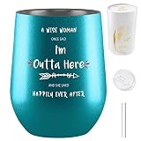 Fancyfams I’m Outta Here, Retirement Gifts for Women, Birthday Divorce Retirement Going Away Good Lu
