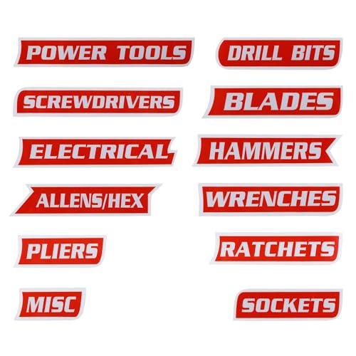 PAIYUE 12PCS Magnetic Tool Box Labels,Car Accessories Magnetic Toolbox Labels,Automotive...