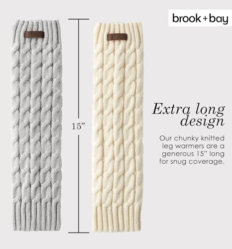 Brook + Bay Women's Leg Warmers - Legwarmers - Ballet Leg Warmers Women - Ankle Warmer - Cable Knit Legwarmer - Keep Your Calves Warm in Winter - Knitted Calf Warmer for Women Men4