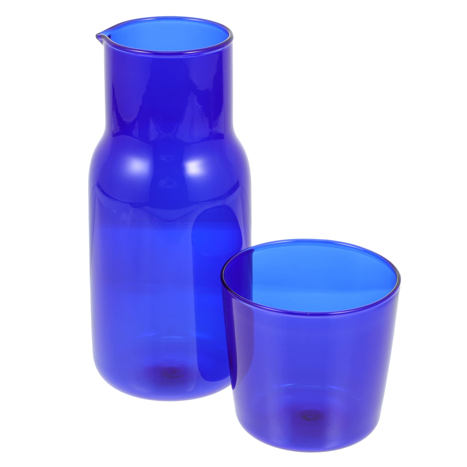 Yardwe 1 Set Large Water Pitcher with Cup Lid Water Carafe Iced Tea Pitcher Jug for Water Tea Juice Lemonade Beverage Blue