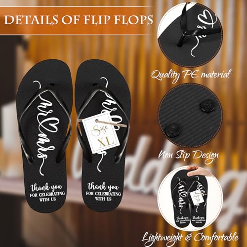 Image of Cuffbow Bulk Flip Flops for Wedding Guest Bride Sandals Spa Slippers with Size Card Organza Bag for Pool Beach Party