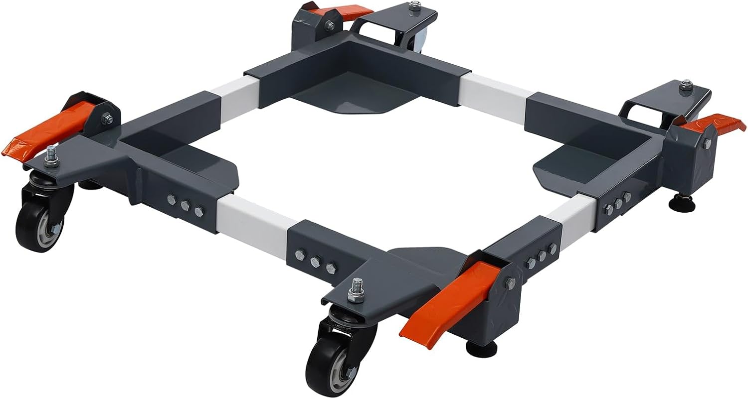 Adjustable Heavy Duty Mobile Base For Small Mechanical Equipment 4 Universal Wheels 47.7 * 35.9 * 5.9 in Grey