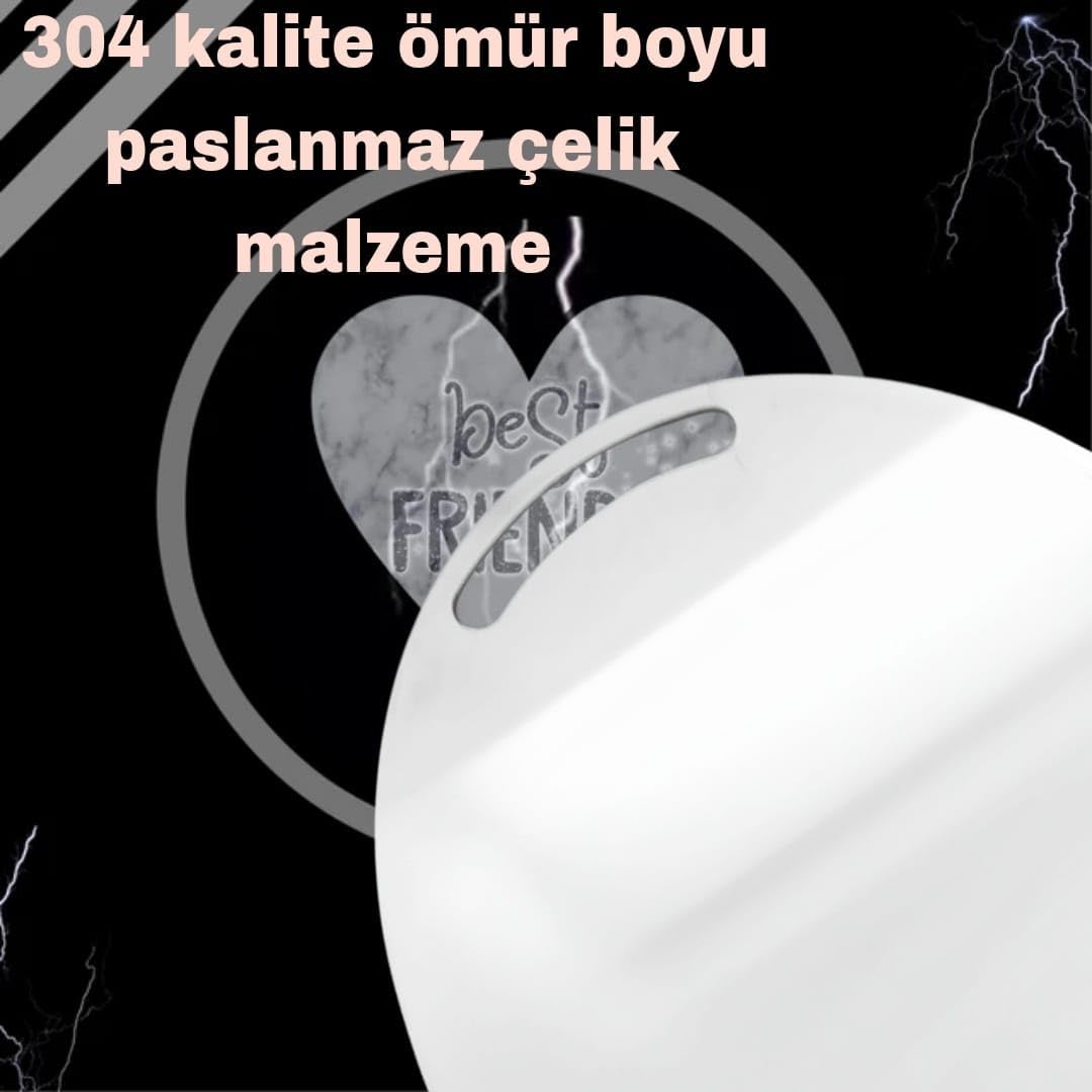 Kyrotech Elips Kesim Paslanmaz Çelik Kesme Tahtası Mutfak Piknik İçin İnox 304 Kalite Antibakteriyel Küf Tutmaz Kolay Temizlenir Et Sebze Meyve Doğrama Tahtası Lüks Kesme Matı 30 * 22,5 CM