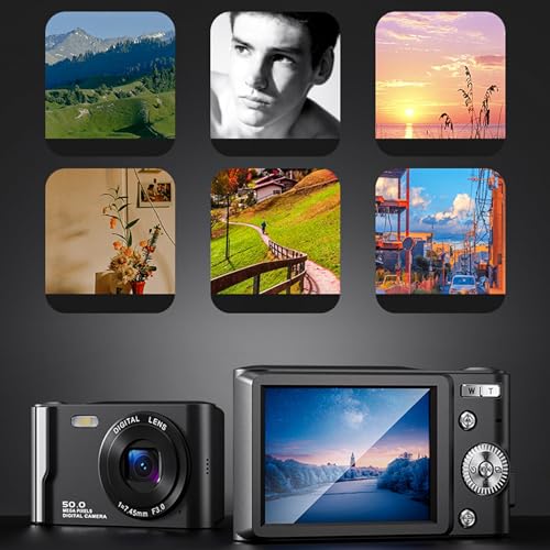 GOWENIC Cámara digital 4K 50MP compacta con flash y zoom 16x miniatura 5