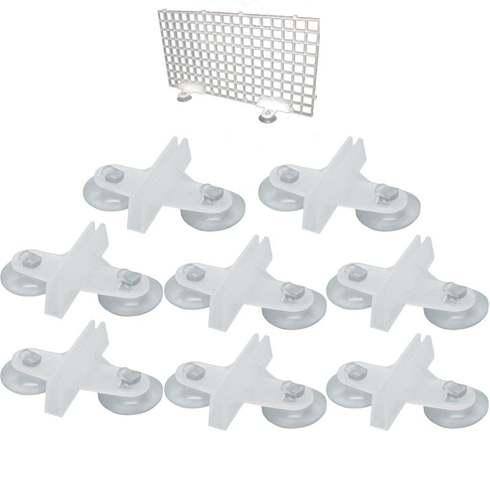 Casiler White 8Pcs Aquarium Fish Tank Divider Plastic Fish Tank Isolation Holder Clip Glass Separations Clip For Fish Tank