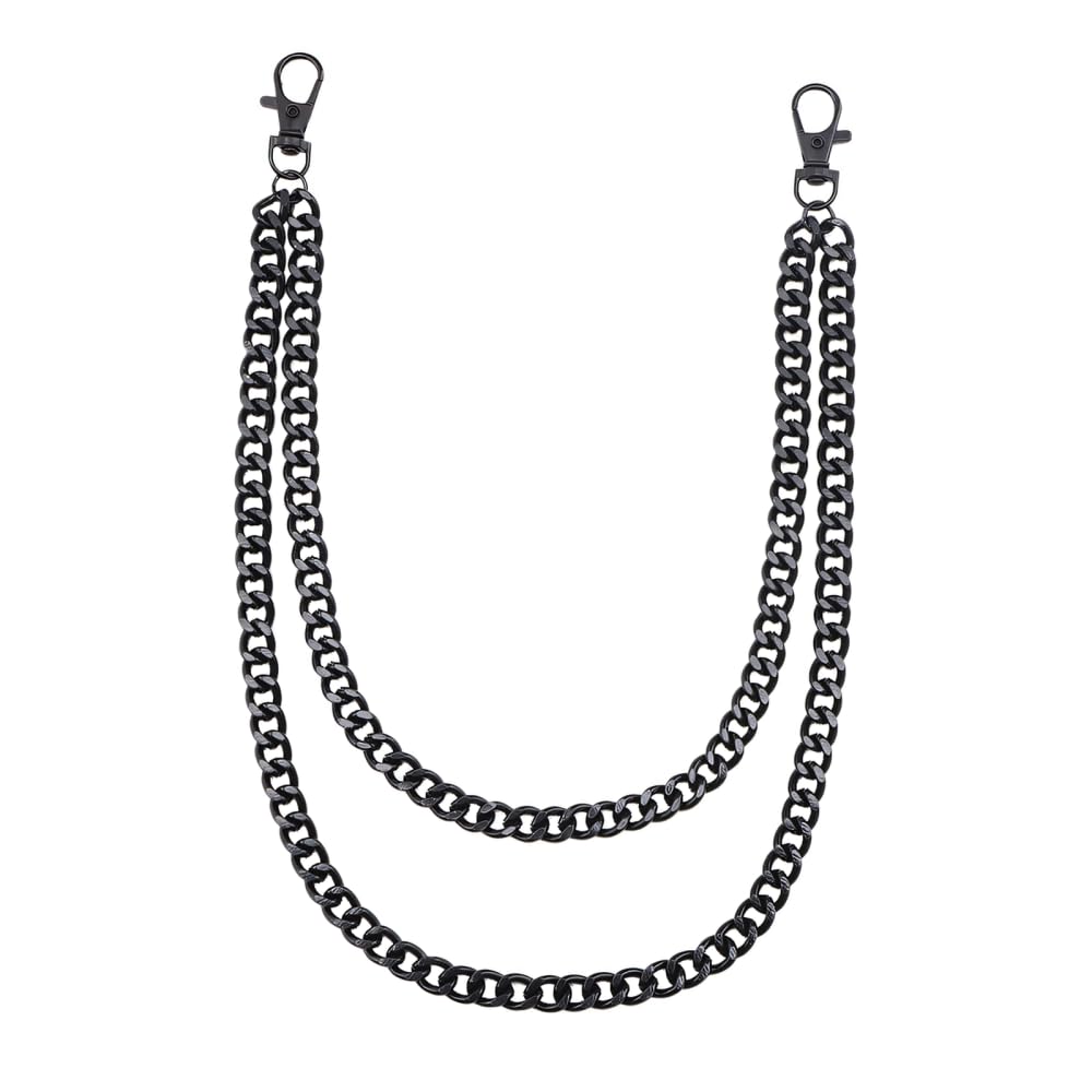 BDKMMS Wallet Chain, Double-Layered Metal Pants Chain Heavy Duty Purse Chains for Women Men