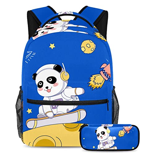 Sac à dos Panda Space Glide avec trousse assortie pour l'école et le voyage des ados