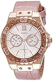Mineralglas Guess Damen Analog Quarz Uhr mit Leder Armband W0775L3