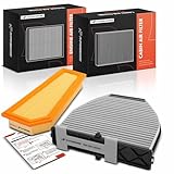 A-Premium 2-PC Engine & Cabin Air Filter Compatible with Mercedes-Benz C204/W204/W205 Series C250
