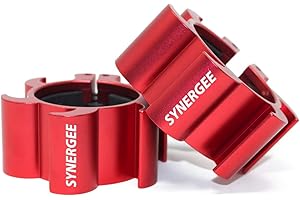 Synergee Aluminum Barbell Collars - Locking 2" Olympic Size Quick Release Bar Clamps
