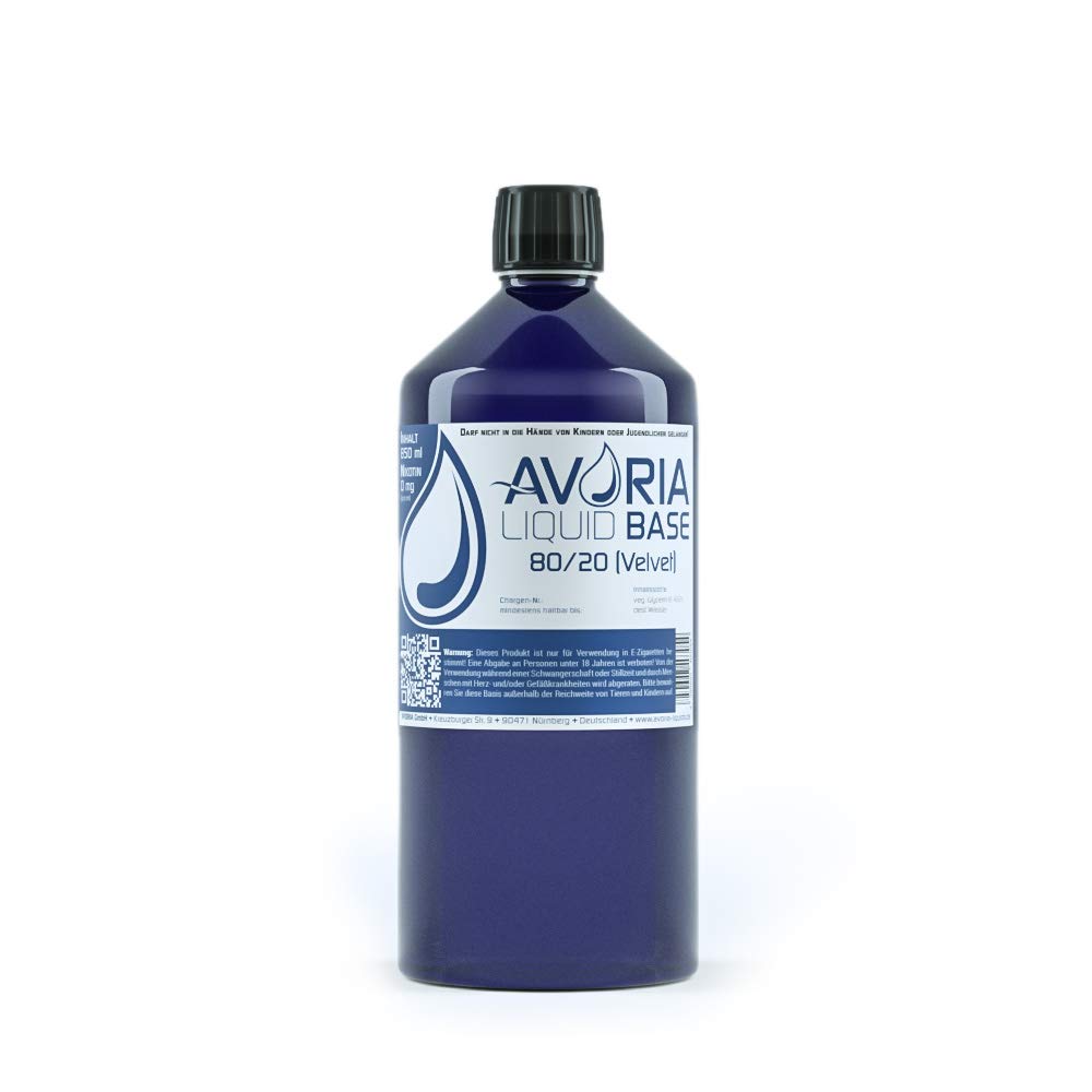 Avoria German Liquid Basis 80/20 Nicotine Free, 850 ml: Amazon.co.uk:  Electronics & Photo