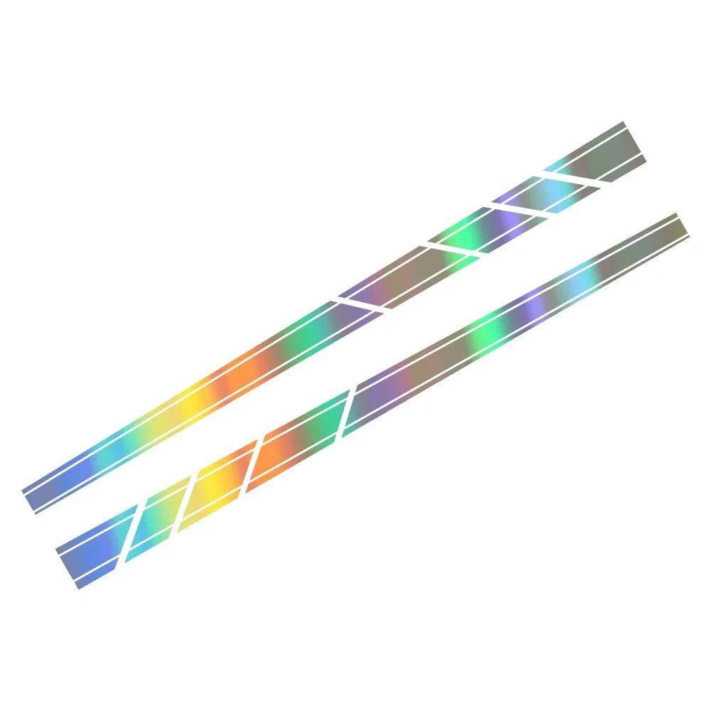 Auto Accessory 2Pcs Car Side Door Skirt Stickers Vinyl PVC Decals Auto Tuning Accessories(Colorful Laser)
