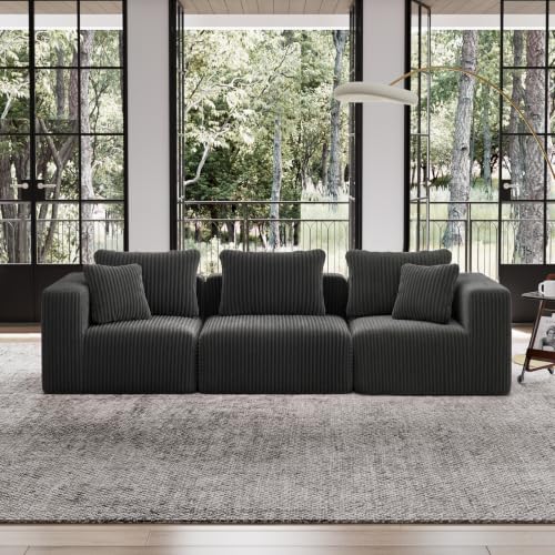 Image of Avenco 106-inch 3-Seater Modular Sofa Couch, Corduroy Fabric