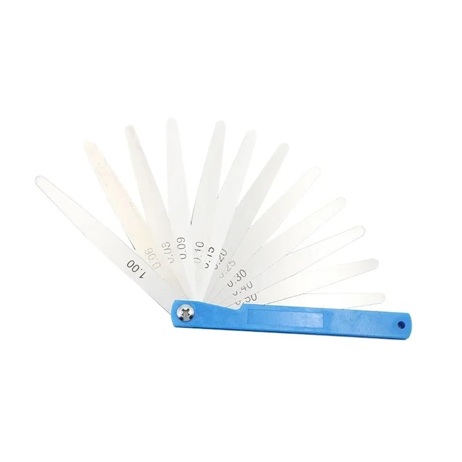 Juego de galgas de espesores, Calibrador de espesores portátil 17 hojas, 100 mm longitud, calibrador métrico 0,02 a 1,00