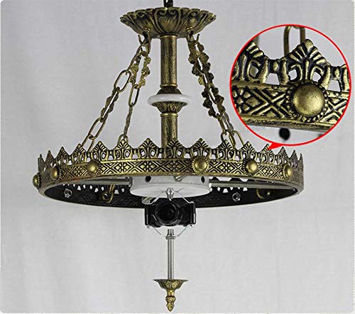 LITFAD Tiffany Style Pendant Light, Beige Stained Glass Hanging Lamp - image 4