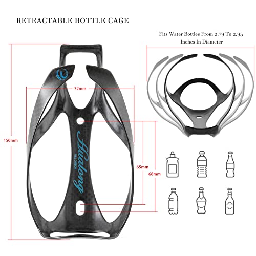 Hualong Carbon Water Bottle Cage Bicycle Bike Water Bottle Cage Holder For Road Mountain Bike Bottle Cage Matte Black,Easy To Install,Diameter 72Mm Weight 17 Grams, 2 Pack #TOP4
