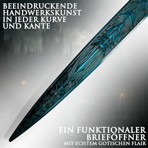 Bloodborne Heiliges Mondlichtschwert Brieföffner XL | Holy Moonlight Sword Replik 29,5cm | Ludwigs Klinge aus Metall | Gaming Deko & Sammlerstück