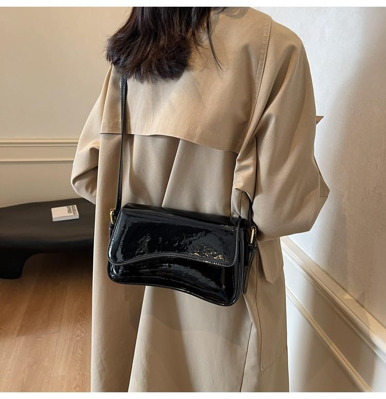 Image of Shoulder Bags for Women Y2K Purse Trendy Cherry Hobo Handbags Vegan Leather Clutch Saddle Bag with 2 Removable Strap