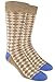Textured Diamonds Tan and Blue Cotton Blend Dress Socks, One Size