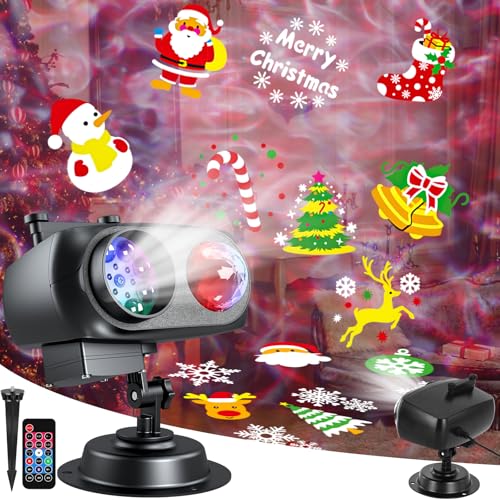 Christmas Halloween Projector Lights Outdoor，LED Projector Lights,2-in-1 Dual Projection System