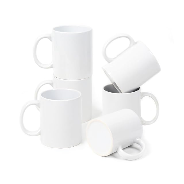 HomeVss 11oz White Ceramic Sublimation Coffee Mug Blank White Case of 108