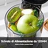 AMZCHEF Estrattore Frutta e Verdura, 120mm Bocca Larga con Taglio Automatico, Slow Juicer a Freddo 60RPM, Estrattore di Succo in Acciaio Inox, Facile da Pulire[Classe di efficienza energetica A+++]