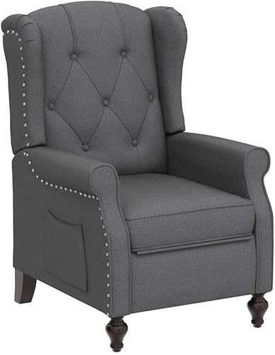 Miniatura 67 de Silla reclinable de masaje con respaldo de alas con calor, sillón de tela copetudo, sillón reclinable con respaldo a distancia y respaldo ajustable