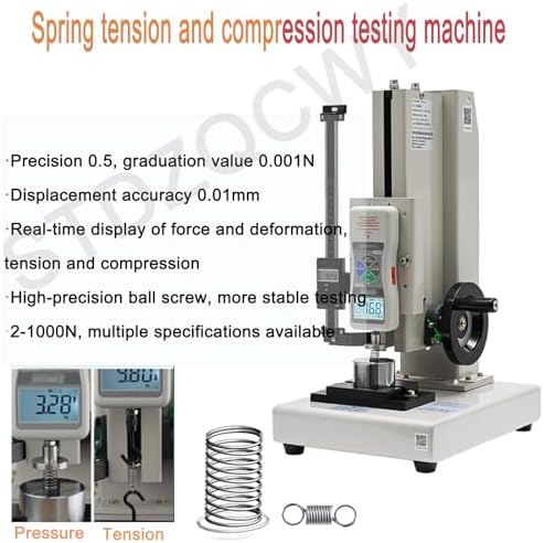 Digital Push Pull Test Stand - Manual Wheel-Operated with 200mm Stroke, Digital Ruler, USB Output, N, Kgf, Lb Units for Precision Lab Tension Testing