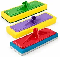 Kit 3 Rodos Abrasivos Multiuso com Esponja – Limpeza Pesada, Passa Cera, Limpa Vidro, Azulejo e Piso – Compatível com Cabo Universal