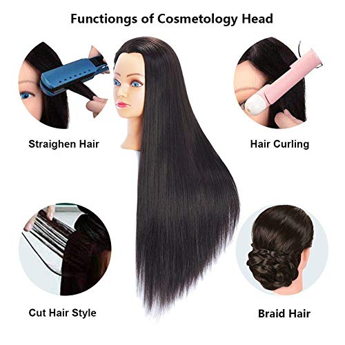image for N2 Hair Stying Training Mannequin Head Brown Color with Stand Hairdres