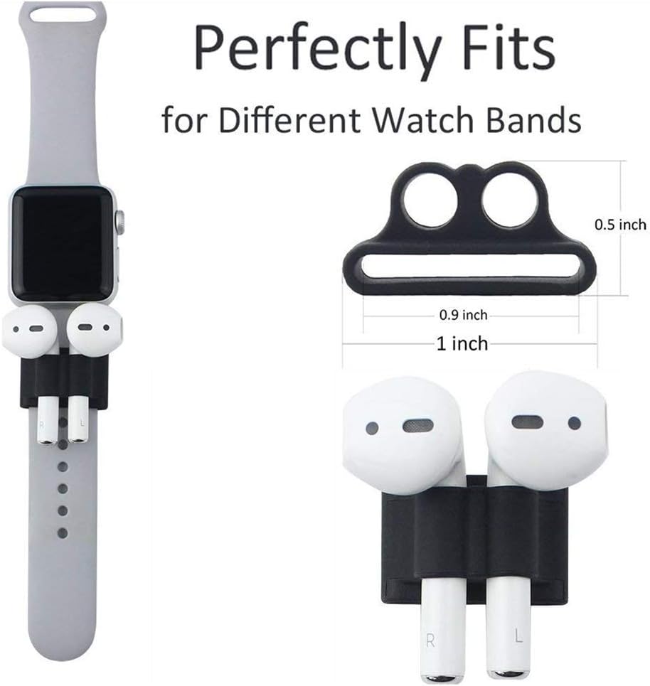 AirPods Case Compatible Apple AirPods 2&1,9 in 1 AirPods Accessories Set Protective Cover and Silicone Skin with Earpods Keychain/Strap/Ear Hook/Carrying Box-Black