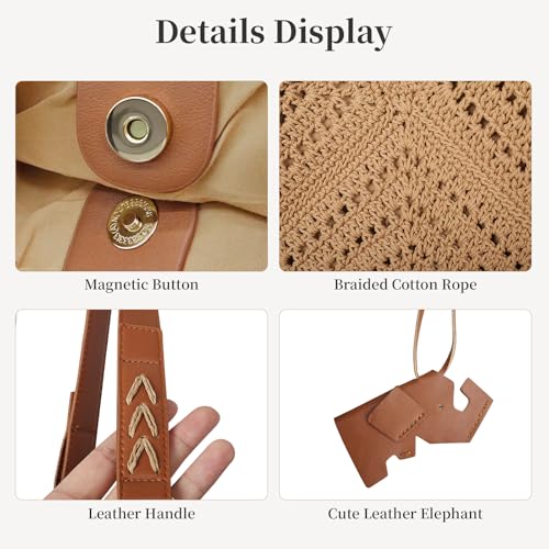 Bolso tote de crochet para mujer 2026 tejido a mano miniatura 5