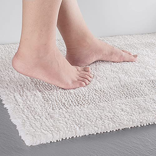 Image of SPREAD SPAIN Cotton Luxury Reversible Bathmat Super Absorbent Bathrug (40 x 60 CM White)
